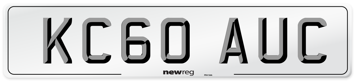 KC60 AUC Number Plate from New Reg